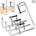 4 Pack 12 Inch Bar Clamps Set, Forged Steel F Clamps, Steel F Clamps, 450Lbs Max Load, Welding Bar Clamps for Welding, Woodworking, Metalworking, and DIY Projects