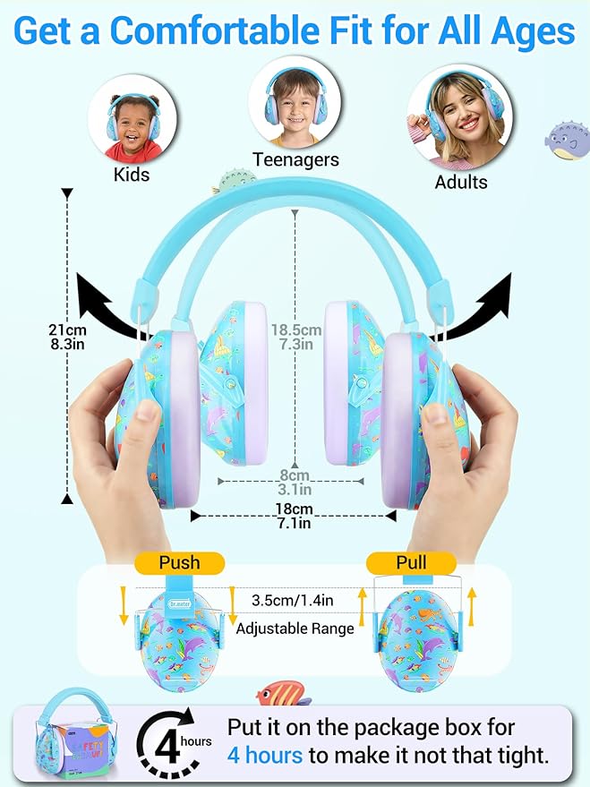 Dr.meter Kids Ear Protection for Monster Jam, Noise Cancelling Headphones for Kids Autism Sensory, Noise Reduction Ear Muffs for Track, Concerts, Fireworks, Mowing Hearing Protection Earmuffs