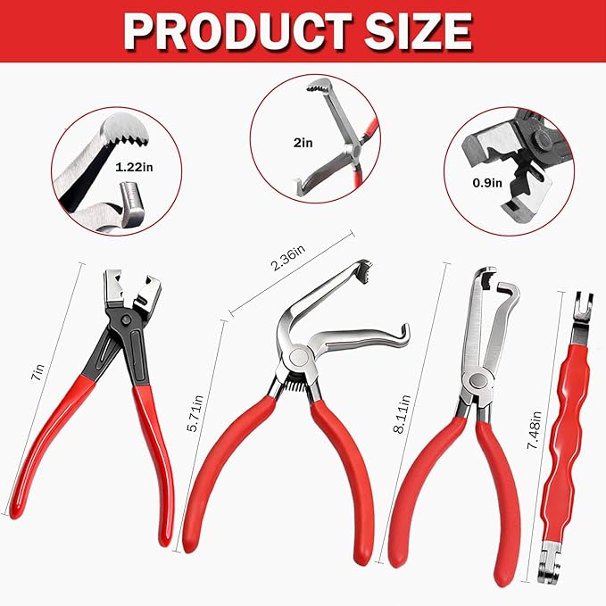 5 Pcs Electrical Disconnect Pliers for Cars,Hose Clamp Pliers,Automotive Electrical Connector Disconnect Tool,Connector Separator for Car, Truck Repair & 8PCS Terminal Removal Tools