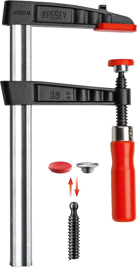 Malleable Cast Iron Screw Clamps - TG80S17 Opening (mm): 800 / Throat Depth (mm): 175 / Rail (mm): 32 x 10