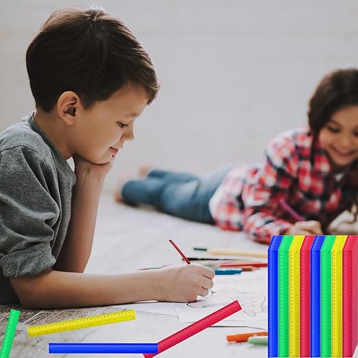 360 Pcs 12 Inch Plastic Rulers Bulk Kid Ruler for School Back to School Supplies, Flexible Assorted Color Ruler with Centimeters and Inches for Students School Education (360)