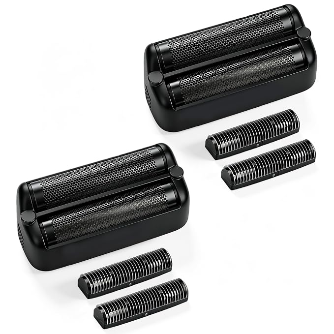 Replacement Foil and Cutter Blades - Compatible with BaBylissPRO FXONE Shavers, Double Foil & Cutter Set for Smooth Shaving (Black-2pcs)