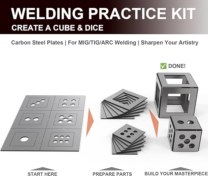 12-Piece Welding Practice Coupons Steel, 17 Gauge Thickness, Comprehensive Welding Training Kit, Enhancement Welding Skill Steel