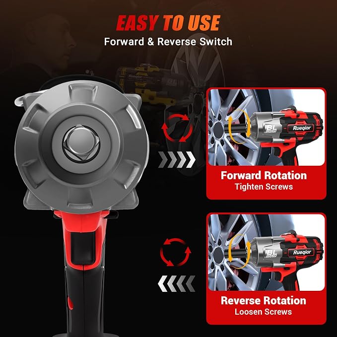 Cordless Impact Wrench 1/2" Compatible with Milwaukee 18V Battery, Impact Wrench 1450FT-LBS(2000N.m) High Torque Brushless Electric Impact, Power Impact Driver for Car, Truck (Tool Only)