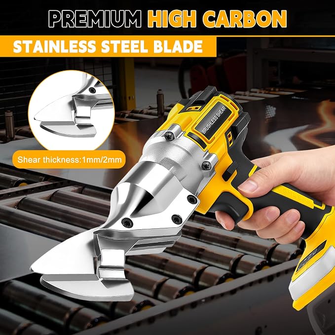 Brushless Cordless Metal Shear Compatible with DEWALT 20v Max Battery 133 ft·lb Torque Cuts up to 14GA Metal/Iron 360 Degree Pivoting Head (Tool Only)
