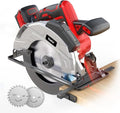 Ecarke 7-1/4" Cordless Circular Saw, Compatible with Milwaukee 18V Battery (Tool Only), Electric Circular Saw with Laser Guide, 5000RPM, 0–45° Bevel, 2-1/4" Cutting Depth, Includes 2 Blades (24T&40T)