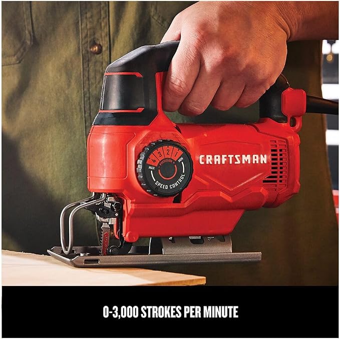 CRAFTSMAN Jig Saw, 4 Orbital Settings, Up to 3,000 SPM, 5 Amp, Corded (CMES610)