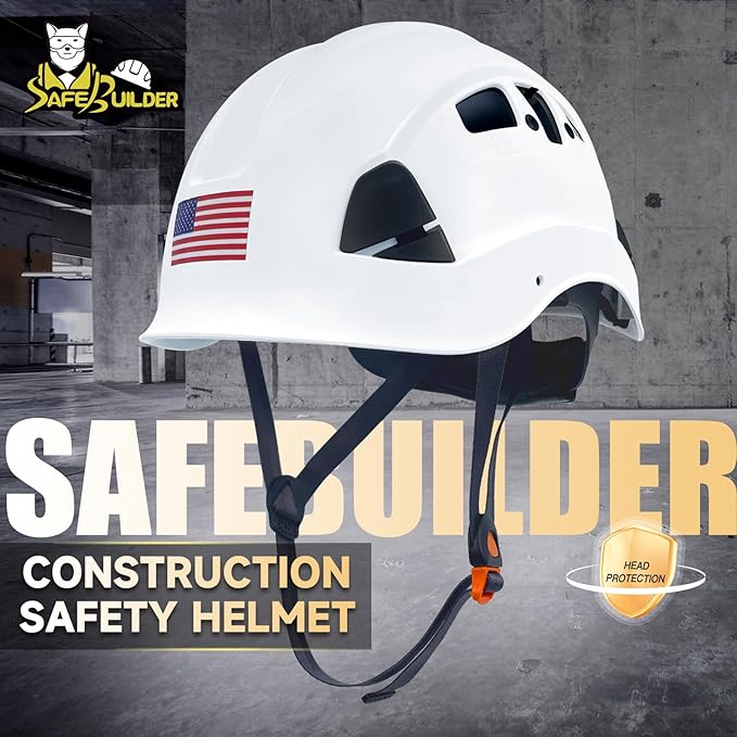 Construction Safety Helmet ABS Hard Hat Adjustable Ventilation System Hardhats Industrial Work Head Protection for Men Certified ANSI/ISEA Z89.1