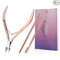 Cuticle Trimmer with Cuticle Pusher and Cutter,YINYIN Cuticle Remover Cutter Nipper Clippers Durable Pedicure Manicure Tools for Fingernails and Toenails(D501-RoseGold)…