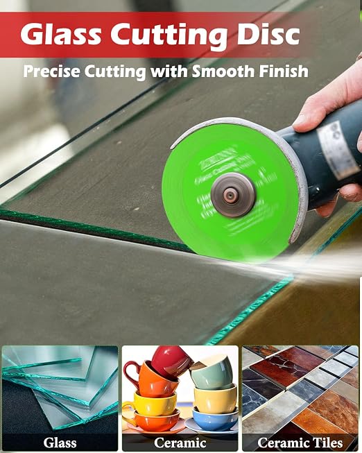 ZORUNNA 4 1/2'' Diamond Blade for Angle Grinder 3 PCS- Mesh Tile Saw Blade, Green Glass Cutting Disc, Segmented Concrete Cutting Saw Blade,Perfect for Cutting Granite, Stone, Ceramic, Brick, Block.