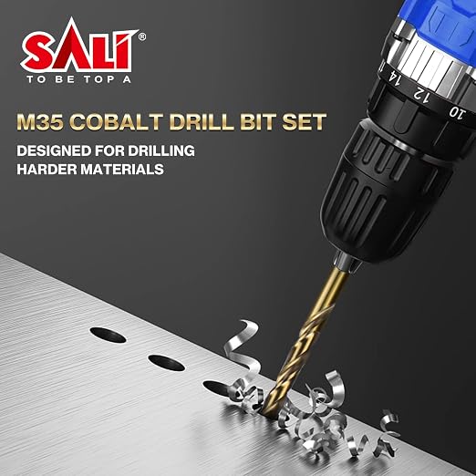 SALI Cobalt Drill Bit Set,20 Pack 5/32 Inch High Speed Steel Hex Shank Jobber Drill Bits, for Hardwood, Aluminum,Metal,Copper,Alloyed Steel