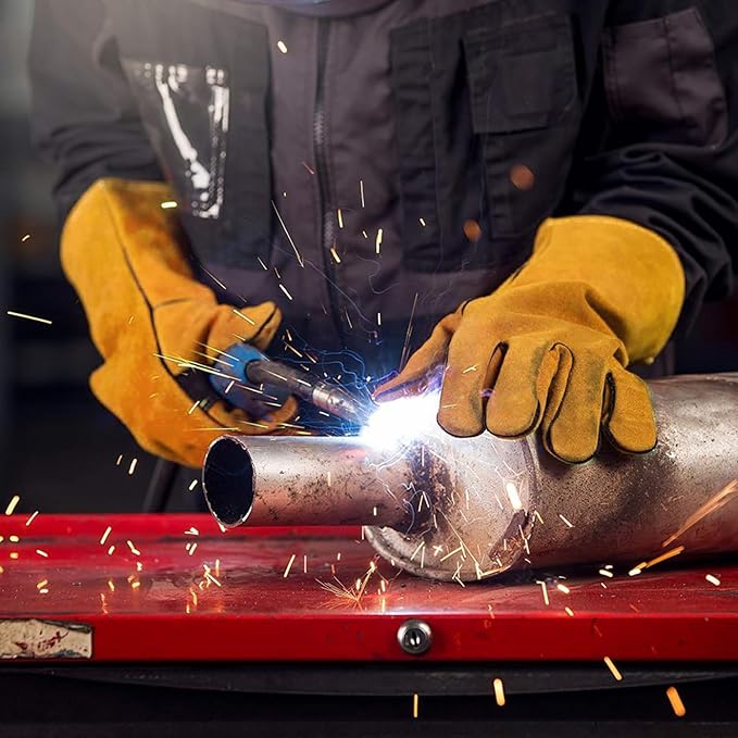VASTOOLS Welding Accessories,5pc,Chipping Hammer 10.5", Leather Welding Gloves 13.5",6-in-1 Welpers Pliers 8",Wire Brush 10"