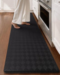 Color&Geometry Anti Fatigue Cushioned Kitchen Floor Mats,17"X79",Runner Rug Non Slip Waterproof,Memory Foam Padded Standing Mat for Front Sink,Black