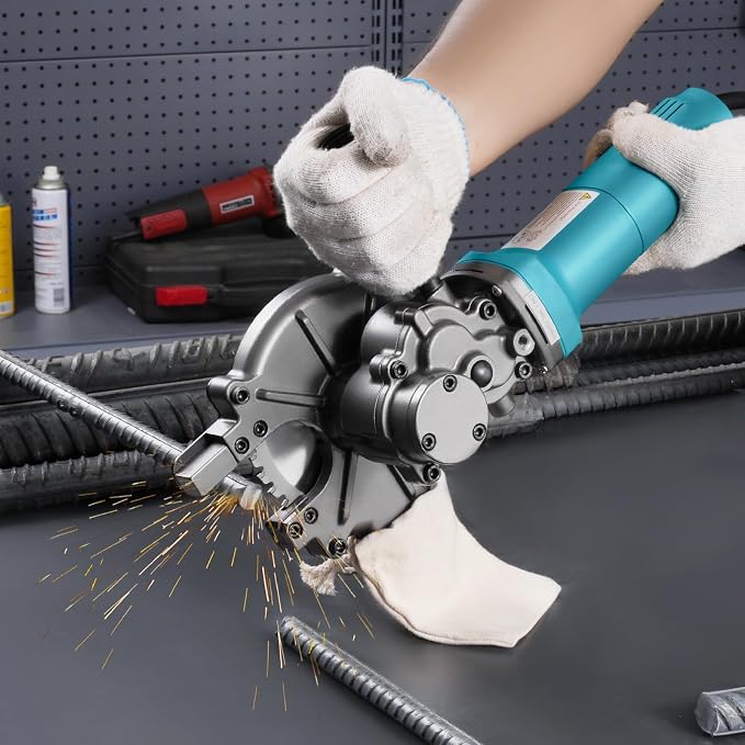 VEVOR Electric Rebar Cutter, 1100W Portable, Cuts up to 3/2 inch (4-40mm) Rebar, High Power Steel Concrete Cutter with Auxiliary Handle & Tool Case, RD-10