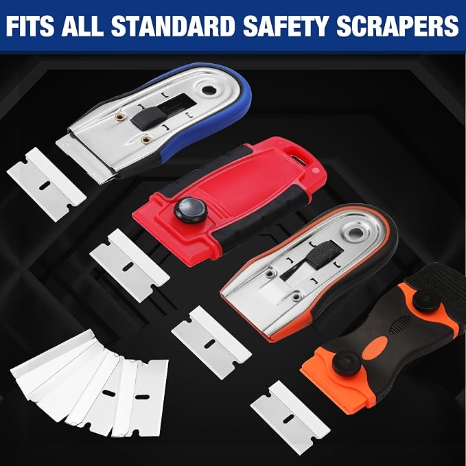 WORKPRO 400-Pack Single Razor Edge Blades, Industrial Scraper Razor Blades, High Carbon Steel One Edge Razor Blades