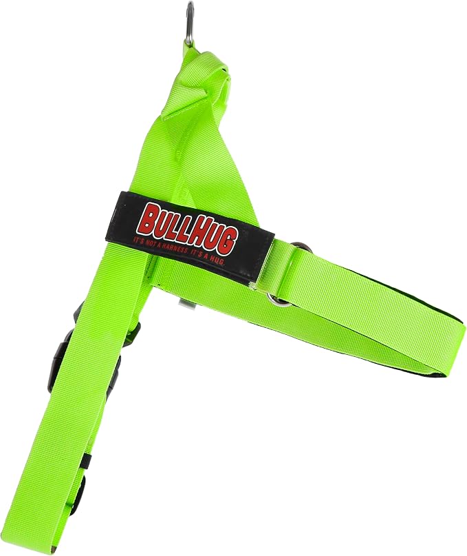 Adjustable Dog Harness– No Pull, No Choke – for English Bulldogs, French Bulldogs, Pugs & Broad-Chested Breeds – Easy, Safe Walks (NEON Green, Small)