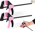 WORKPRO 6" Mini Bar Clamps for Woodworking, 2-Pack One-Handed Clamp/Spreader, Light-Duty Screw-Change F Clamp with 50lbs Load Limit, Pink Ribbon