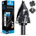 M35 Four Spiral Flute Step Drill Bit Set 1/4" - 1-3/8" （19 Sizes, 1/4" Hex Shank Unibit Step Drill bit, Impact Resistant M35 Cobalt Step Drill Bit, for Stainless Steel, Wood, Aluminum, Plastic