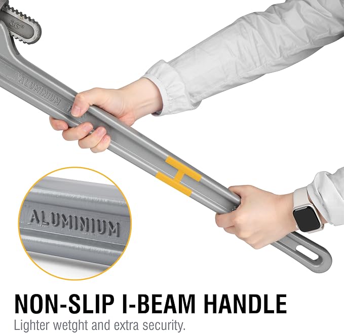 Olympia Tools Aluminum Pipe Wrench 01-636, 36 Inches, Gray