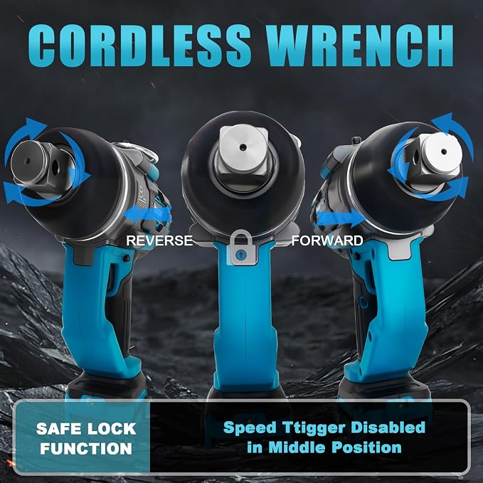 Cordless Impact Wrench 1" Compatible with Makita 18V Battery, Impact Wrench 2250FT-LBS(3000N.m) High Torque Brushless Electric Impact Power Impact Driver for Car, Truck(No Battery)