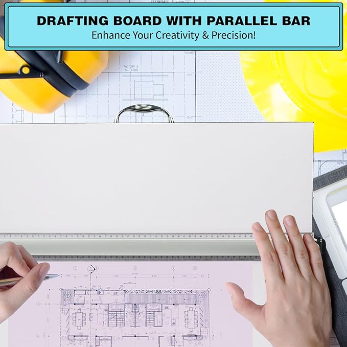 Portable Drafting Board, 23"X31" Professional Architecture Drafting Board, Tabletop Drawing Board with Ruler & Parallel Bar, Drafting Tools for Architects, Artists, Engineers, and Designers