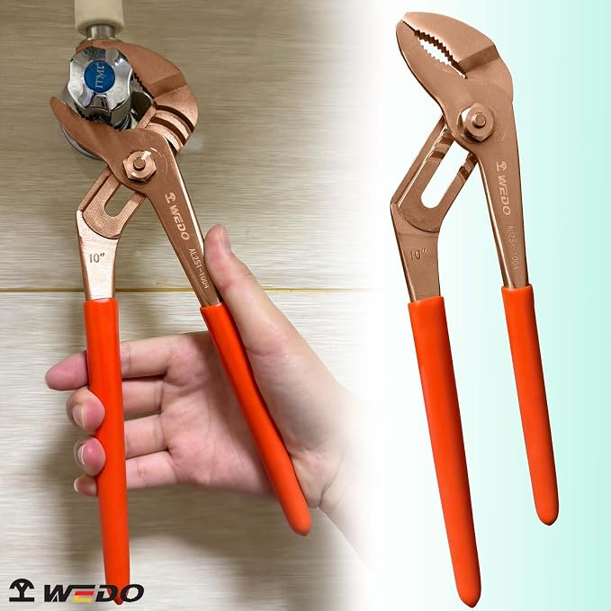WEDO 6" Groove Joint Pliers,Tongue-and-Groove Pliers,Beryllium Copper,Non-magnetic,Length 150mm,Max jaw opening 25mm,DIN Standard, BAM & FM Certificate
