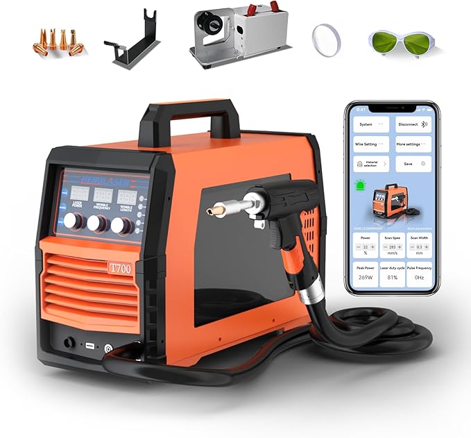 T700 3-in-1 Laser Welding Machine, Air-Cooled Portable Laser Welder, Laser Welding Cutting Cleaning Machine, Handheld Laser Welding For Stainless Steel Aluminum Carbon Steel-US Inventory