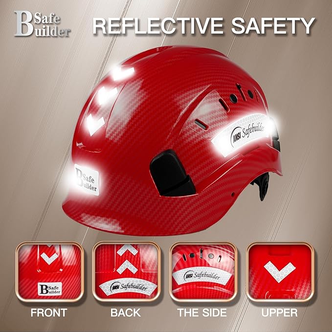 Construction Safety Helmet ABS Hard Hat Adjustable Ventilation System Hardhats Industrial Work Head Protection for Men Certified ANSI/ISEA Z89.1