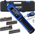 46 Pcs Digital Torque Screwdriver Set 1/4",0.8-53.2 LB.IN Adjustable Inch Pound Torque Screwdriver, Torque Wrench Screwdriver ±1% Accuracy, LCD with Buzzer & LED Alerts