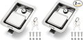 Truck Tool Box Lock Replacement kit, Stainless Steel Locking Paddle Latch for Truck Bed Toolbox Handle, Trailer Door, RV, Camper, ATV, UTV, 5.85" L x 4.25" W with Keys (Pack of 2)
