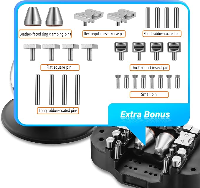 DZQ 3"32PCS Ball Vise Engraving Setting Tool 360°Rotation Bench Vise(Black)