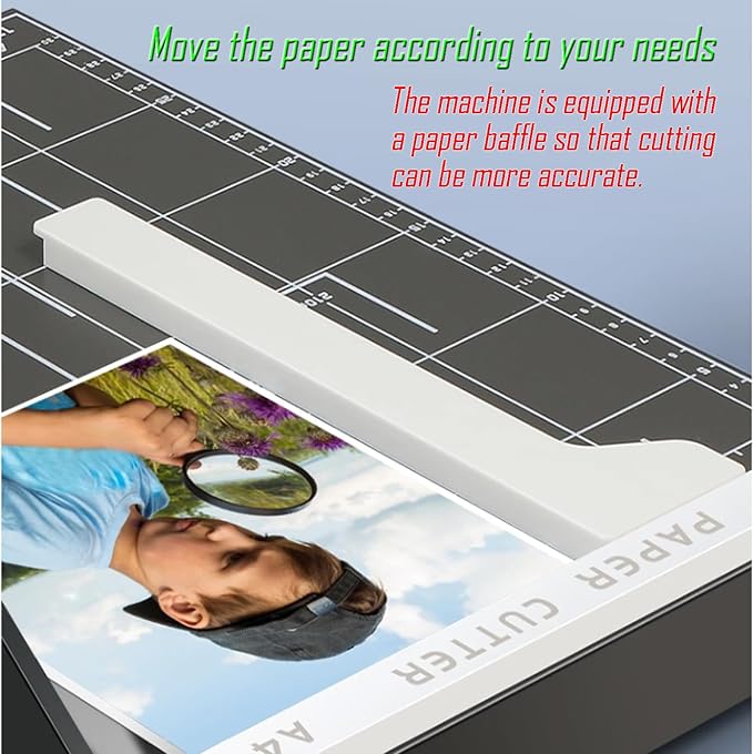 INTBUYING Paper Cutter Guillotine Style Heavy Duty Manual Stack Paper Trimmer Max 12.2in with Safety Protection for Home Office