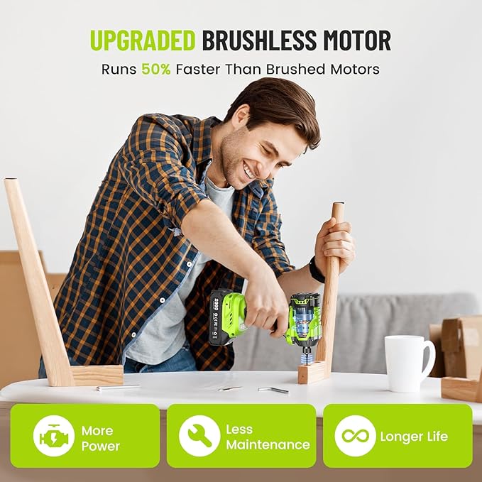 Robustrue Impact Driver: 21V 1/4" Hex Cordless Impact Driver, 230N.m (2,035in-lbs) Brushless Impact Driver Drill Set, 20Psc Screwdriver Bits, 2.0 Ah Battery, Variable Speed for DIY and Automotive