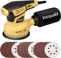 Random Orbital Sander, 2.4Amp 5-Inch Corded Palm Sander, Max 13000 OPM Electric Drywall Sander with 6 Variable Speed, 15Pcs Sandpapers and Dust Bag for Woodworking Sanding Polishing