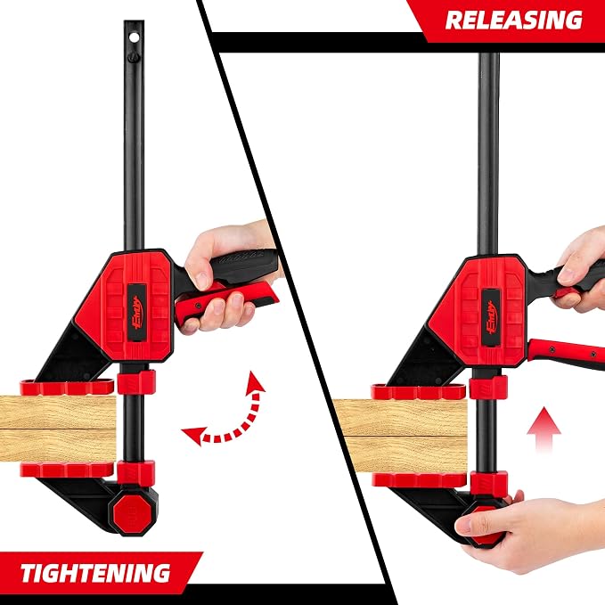 Bar Clamps for Woodworking, 2-Piece 36 Inch Clamps Set with 550 LBS Load Limit, One-Handed Clamp/Spreader, Heavy-Duty Quick-Change F Clamp, Ideal for Woodworking/Carpentry/Home Improvement/DIY