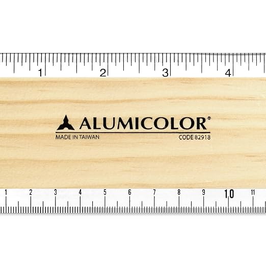 Alumicolor Wood/Acrylic Calibrated T-Square for Art, Framing & Drafting, Natural Wood Color, Pack of 10-18IN