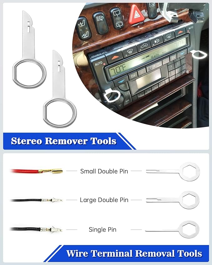Poraxy 19Pcs Trim Removal Tool, Car Panel Dashboard Door Audio Trim Removal Tool Kit, Auto Clip Pliers Fastener Remover Set, Plastic Pry Tool, Automotive Upholstery Removal Kit