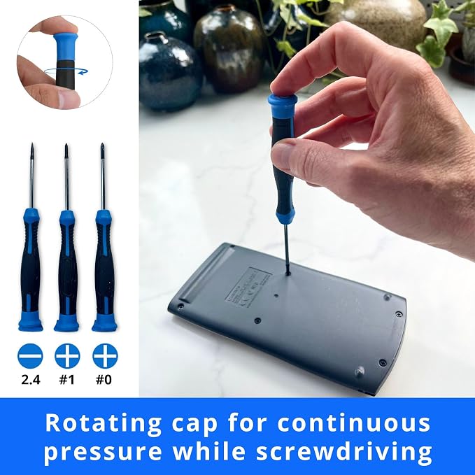 Apollo Tools 81-Piece Home Tool Set with 3.6V Li-Ion USB Cordless Screwdriver, Rotating Handle, LED Light, Hand Tools & Picture Hanging Kit – Compact Household Repair & DIY Kit, Blue/Gray DT2020
