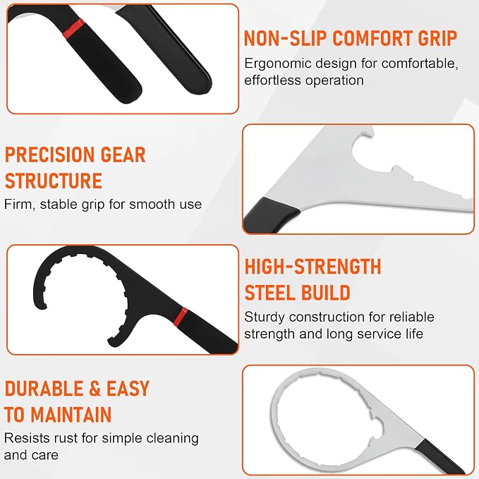 4-Piece Fuel Filter Wrench Set - 4.6/5/6/8 Inch | High Carbon Steel Heavy-Duty Tools for Diesel Fuel Filter Removal, Fits Detroit, Navistar, Peterbilt & Cummins Diesels