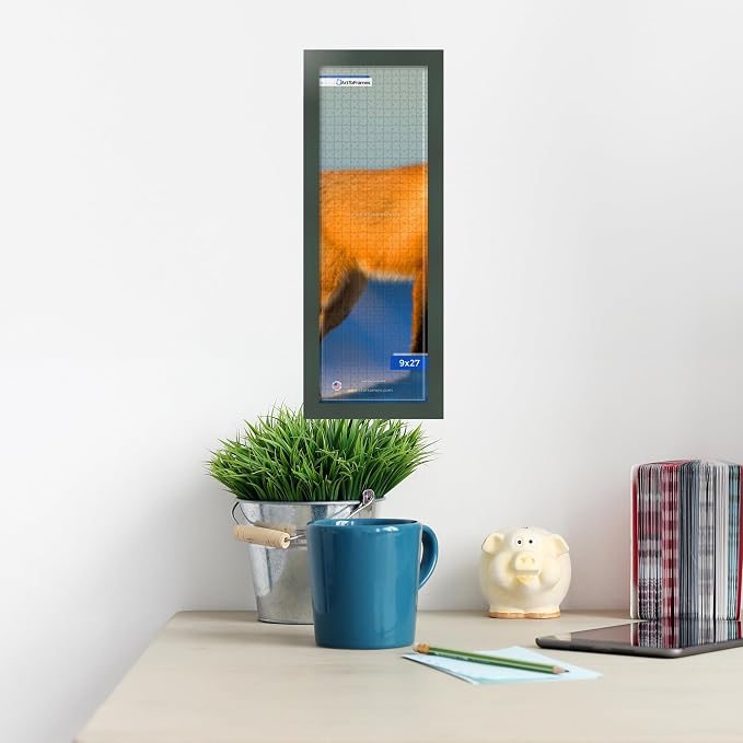 ArtToFrames Puzzle Frame for Buffalo Games 500 Piece Jigsaw Puzzles, 9x27 Inch (23x69 cm), Fern Green Engineered Wood with Economy Acrylic, Ready to Hang Puzzle Display
