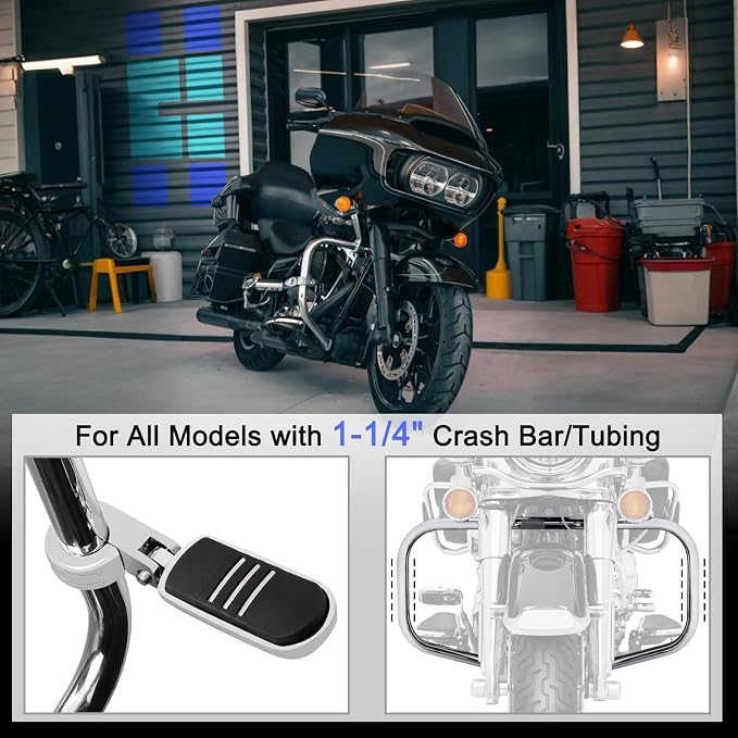 Adjustable Highway Footrests 1.25" 32mm Crash Bar For Harley Touring Guards
