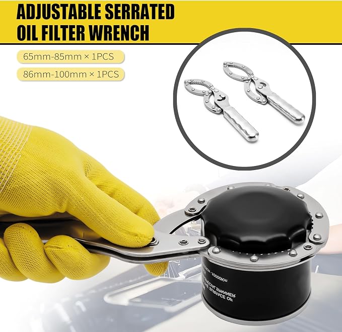 31PCS Oil Filter Wrench Set, Stainless Steel Oil Filter Cap Socket, 1/2" Drive 27mm 32mm 36mm 64mm-101mm Oil Filter Removal Tool, Compatible with VW, Ford, Honda, Toyota, Nissan, Audi, BMW, etc