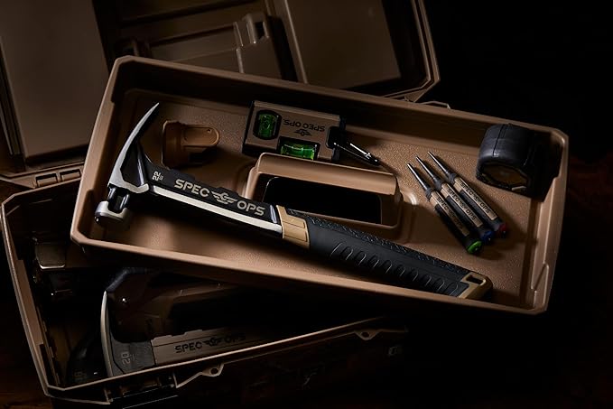 Spec Ops Tools Framing Hammer, 22 oz, Rip Claw, Smooth Face, Soft Mallet Cap, Shock-Absorbing Grip, 3% Donated to Veterans