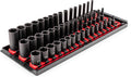 TEKTON 1/4 Inch Drive Impact Socket Set, 48-Piece | SID90112 | (4 - 17 mm), Shallow, Semi-Deep, and Deep, 6-Point, Socket Rail