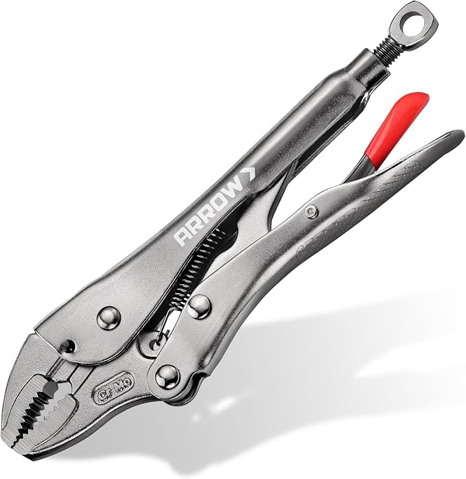 ARROW 7" Curved Jaw Locking Pliers with Screw Extractor