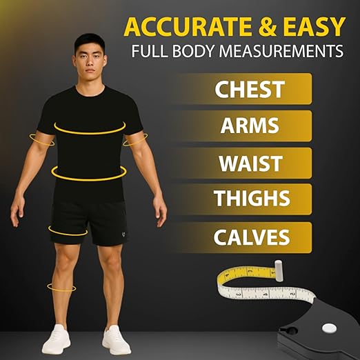 Perfect Body Tape Measure - 80 Inch Automatic Telescopic Tape Measure - Retractable Measuring Tape for Body: Waist, Hip, Bust, Arms, and More (Black - 80 inch)
