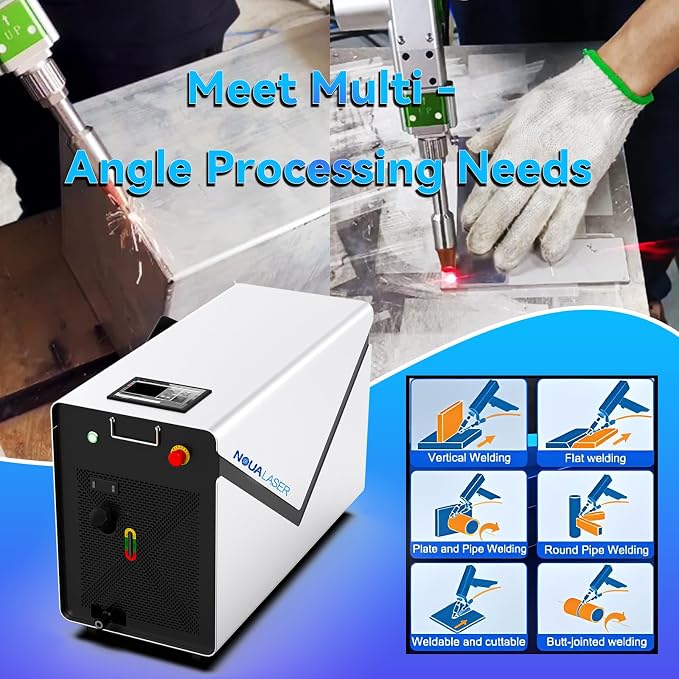 US Stock 2000W Laser Welding Machine Double Wobble 6 in 1 Laser Welder, Cleaner, Cutter, Underwater Welding, Tack Weiding, Weld Seam Cleaning & Auto Wire Feeder for Aluminum, Stainless Steel, etc.