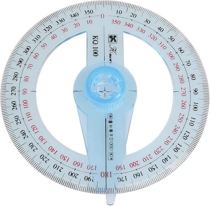 Swing Arm Protractor Plastic 4Inch 360 Degree Protractor with Swing arm