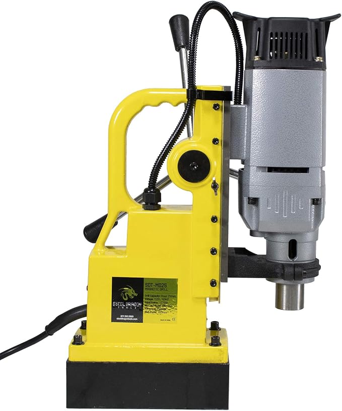 Steel Dragon Tools MD25 1350W Magnetic Drill Press with 1in. Boring Diameter 7in. Boring Depth & 3372 lb Magnetic Force