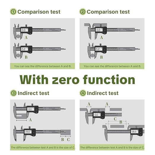 Digital Caliper 0-4" Measuring Tool with Metal Ruler, Micrometer Caliper with Auto-Off Feature, Interchangeable Between inches and millimeters for DIY/Household and 3D Printing, Black